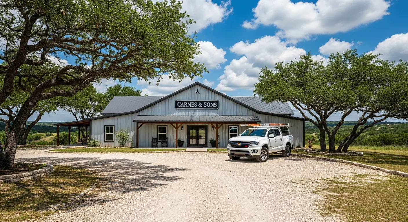 Carnes and Sons Air Conditioning shop with service truck