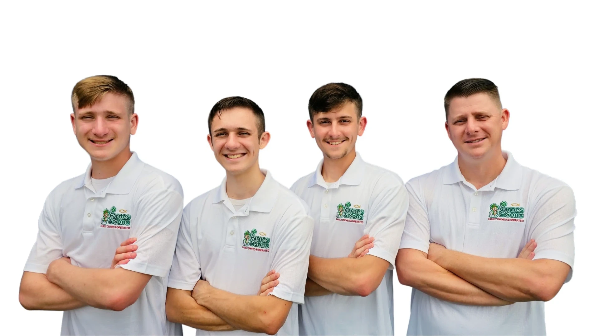 Clint Carnes and his three sons — the family that runs Carnes and Sons HVAC in San Antonio